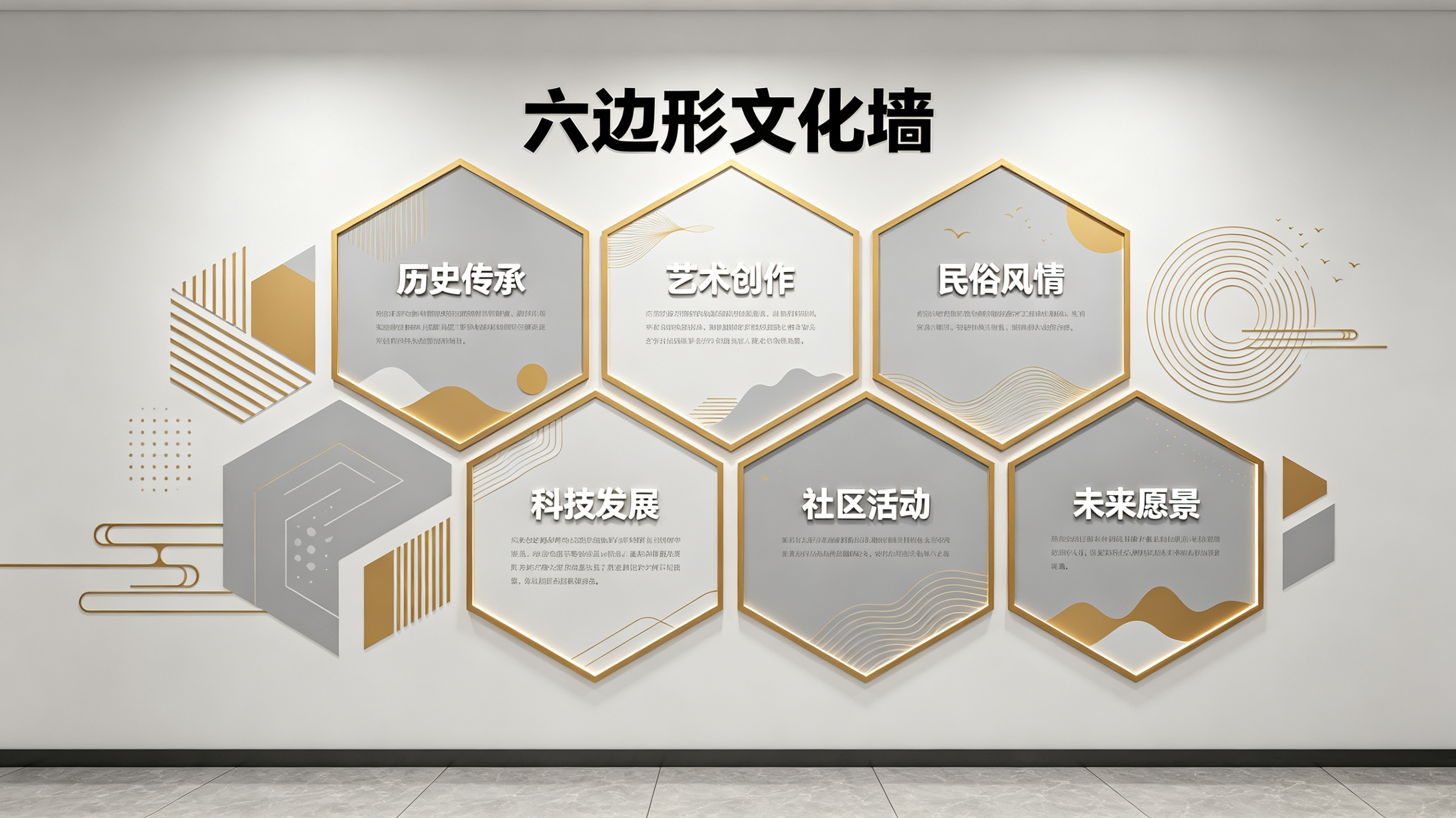 瓮安企业文化墙 | 六边形信息美学